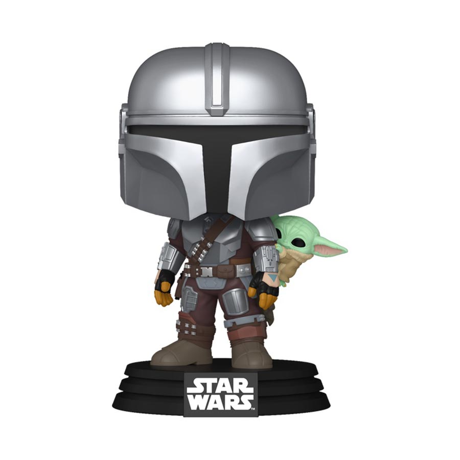 POP Star Wars The Mandalorian With Grogu (On Back) Vinyl Bobble Head