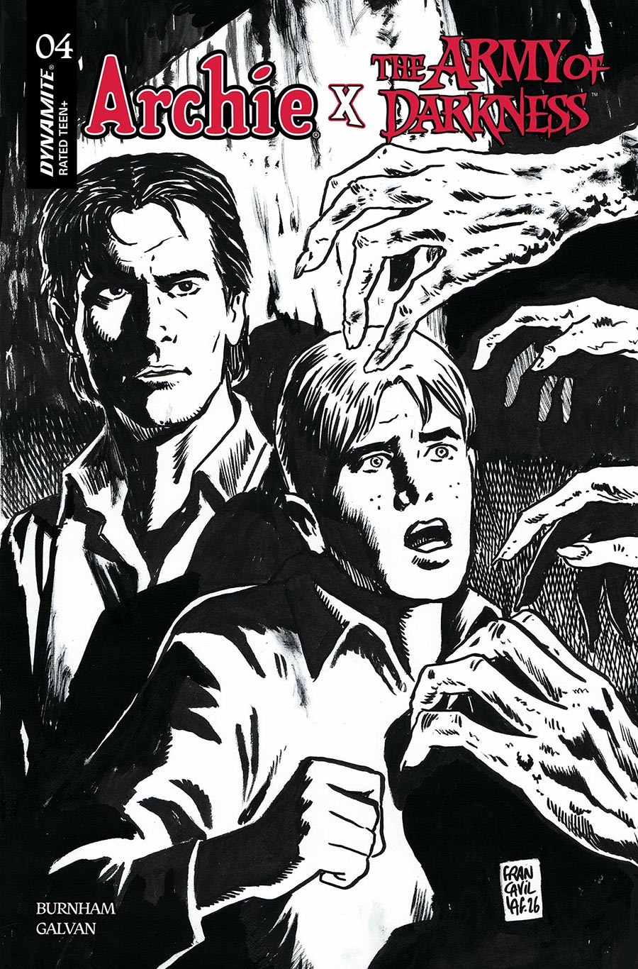 Archie x Army Of Darkness #4 Cover K Variant Francesco Francavilla Line Art Cover
