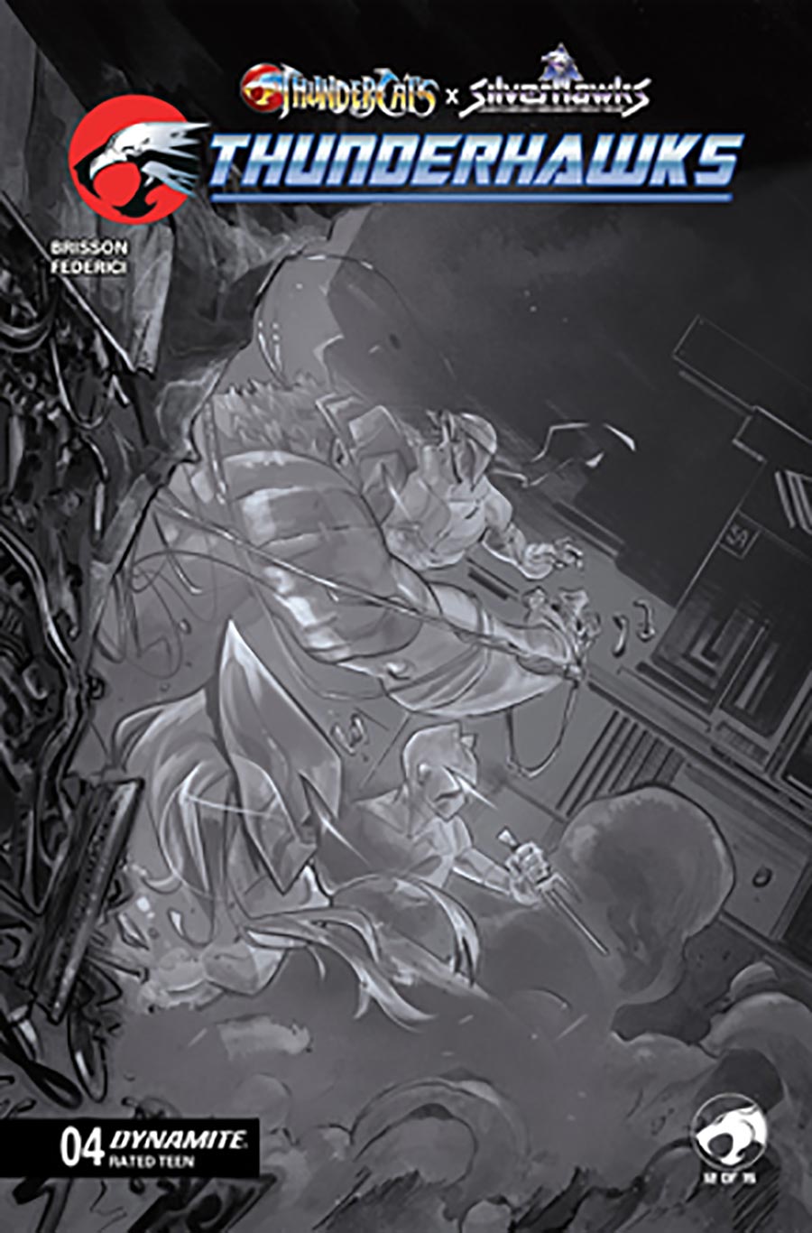 ThunderCats X SilverHawks ThunderHawks #4 Cover G Incentive Alessandro Ranaldi Black & White Cover (ThunderCats X SilverHawks Part 12)