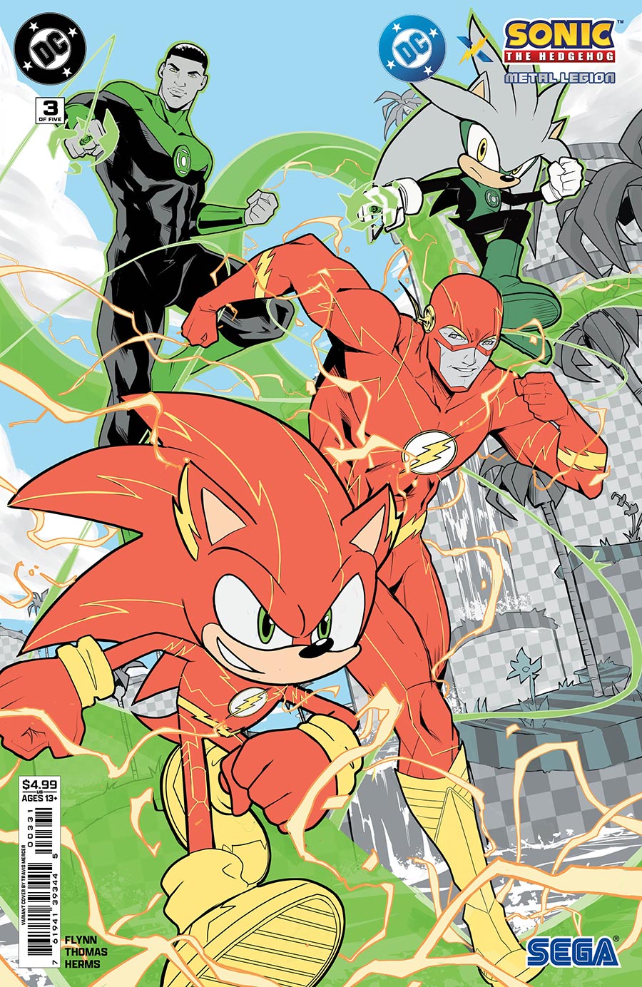 DC x Sonic The Hedgehog Metal Legion #3 Cover C Variant Travis Mercer Card Stock Cover