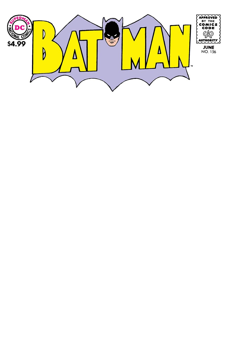Batman #156 Facsimile Edition Cover B Variant Blank Card Stock Cover