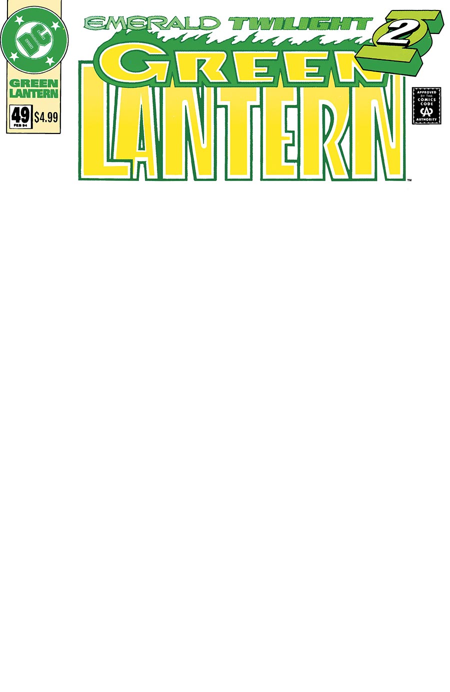 Green Lantern Vol 3 #49 Facsimile Edition Cover B Variant Blank Card Stock Cover