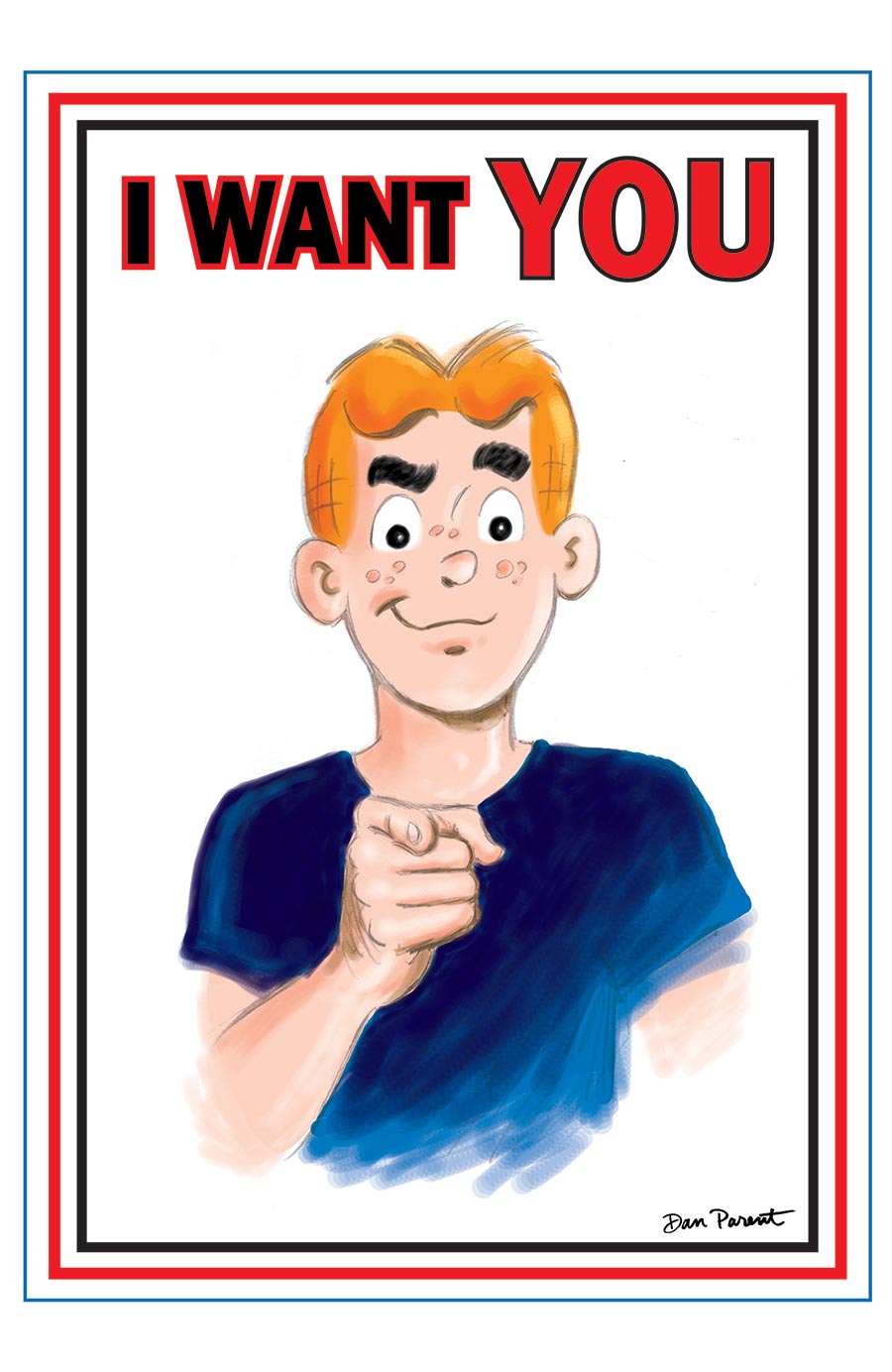 Archie Comics Celebrates Americas 250th #1 (One Shot) Cover F Variant Dan Parent Uncle Sam Poster Art Foil Virgin Cover