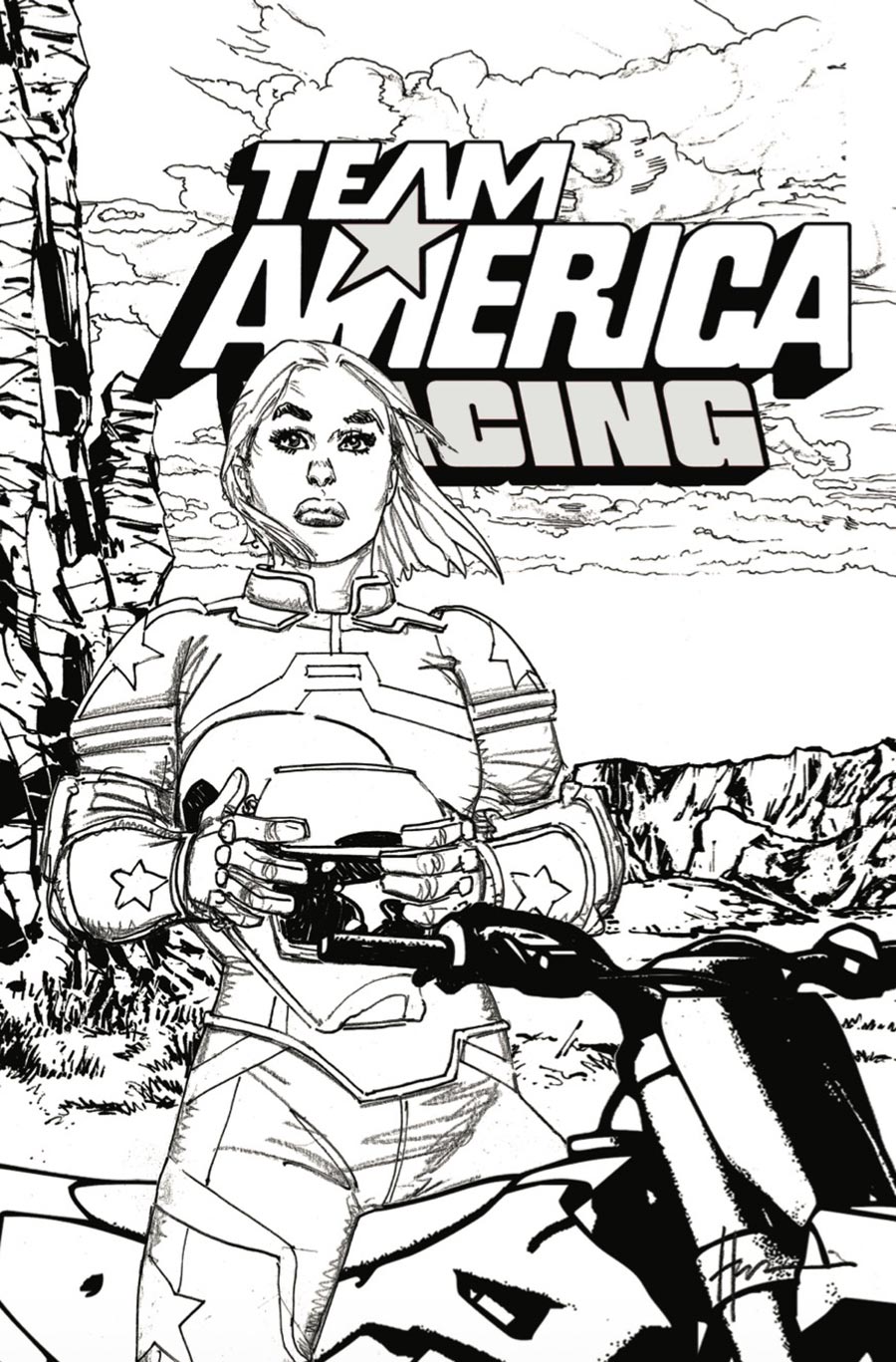 Team America Racing Full Throttle Edition #1 (One Shot) Cover E Variant Howard Chaykin Black & White Cover