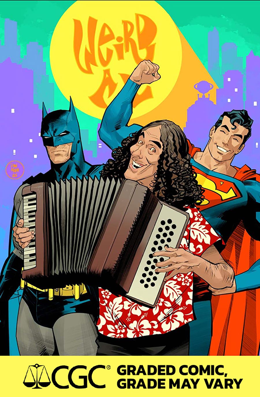 Batman Superman Worlds Finest #50 Cover J DF Dan Mora Weird Al Yankovic Cameo Variant Cover CGC Graded 9.6 Or Higher