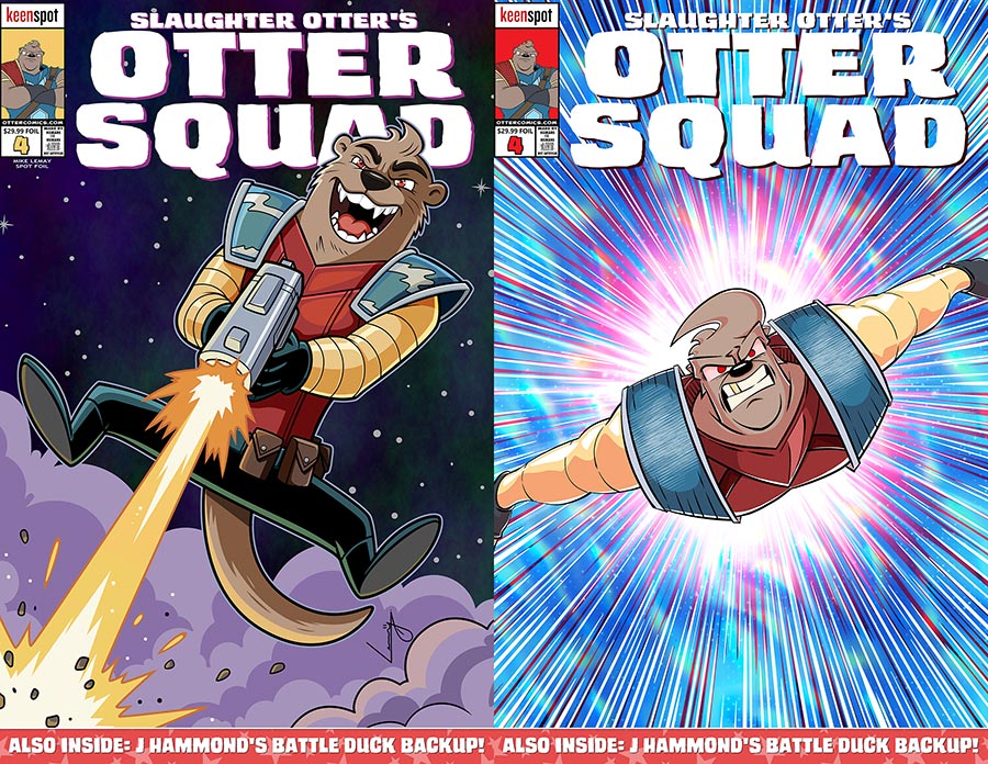 Slaughter Otters Otter Squad #4 Cover C Variant Mike Lemay & Matt Rodgers Star Spangled Spot Foil Flip Cover