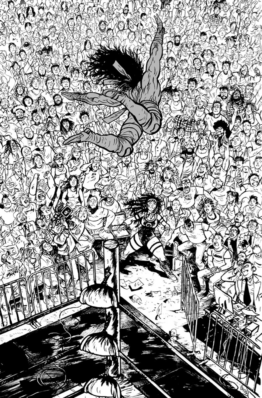 Do A Powerbomb Black & White #1 Cover D Variant Daniel Warren Johnson Cover