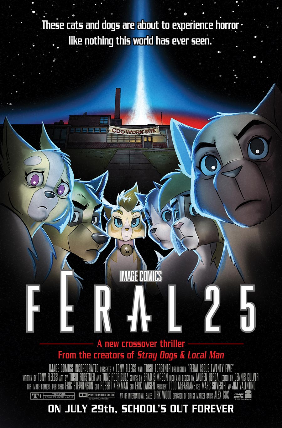 Feral #25 Cover B Variant Tony Fleecs Trish Forstner Tone Rodriguez & Allen Passalaqua The Faculty Homage Cover