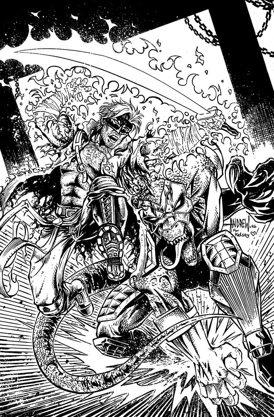 Final Boss #8 Cover D Incentive Andrew Mangum Black & White Virgin Cover