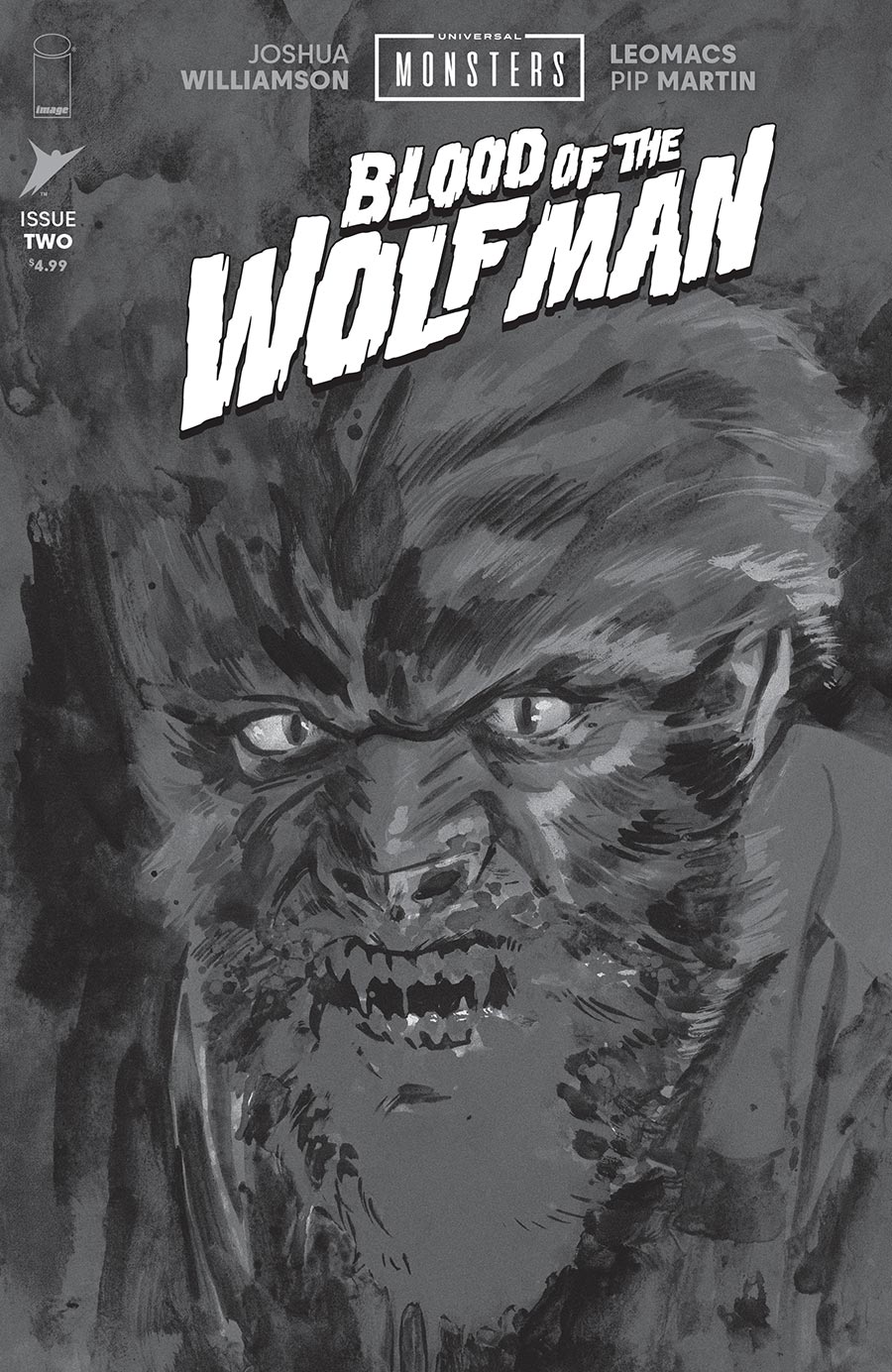 Universal Monsters Blood Of The Wolf Man #2 Cover D Incentive Jacob Phillips Black & White Classic Horror Cover