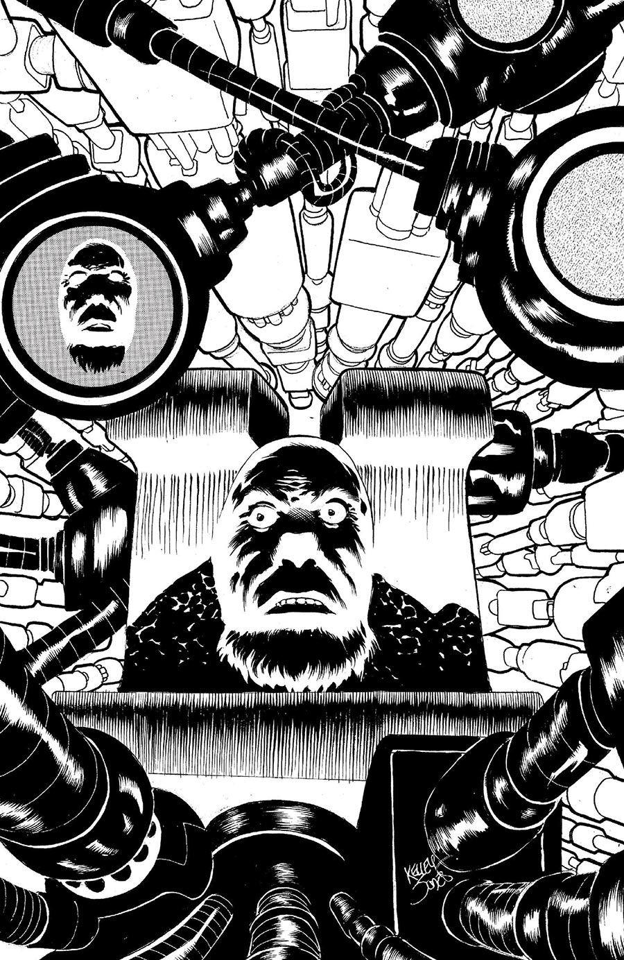 Faceless And The Family Maze Of The Mechanical Aliens #1 Cover E Incentive Kelley Jones Black & White Cover