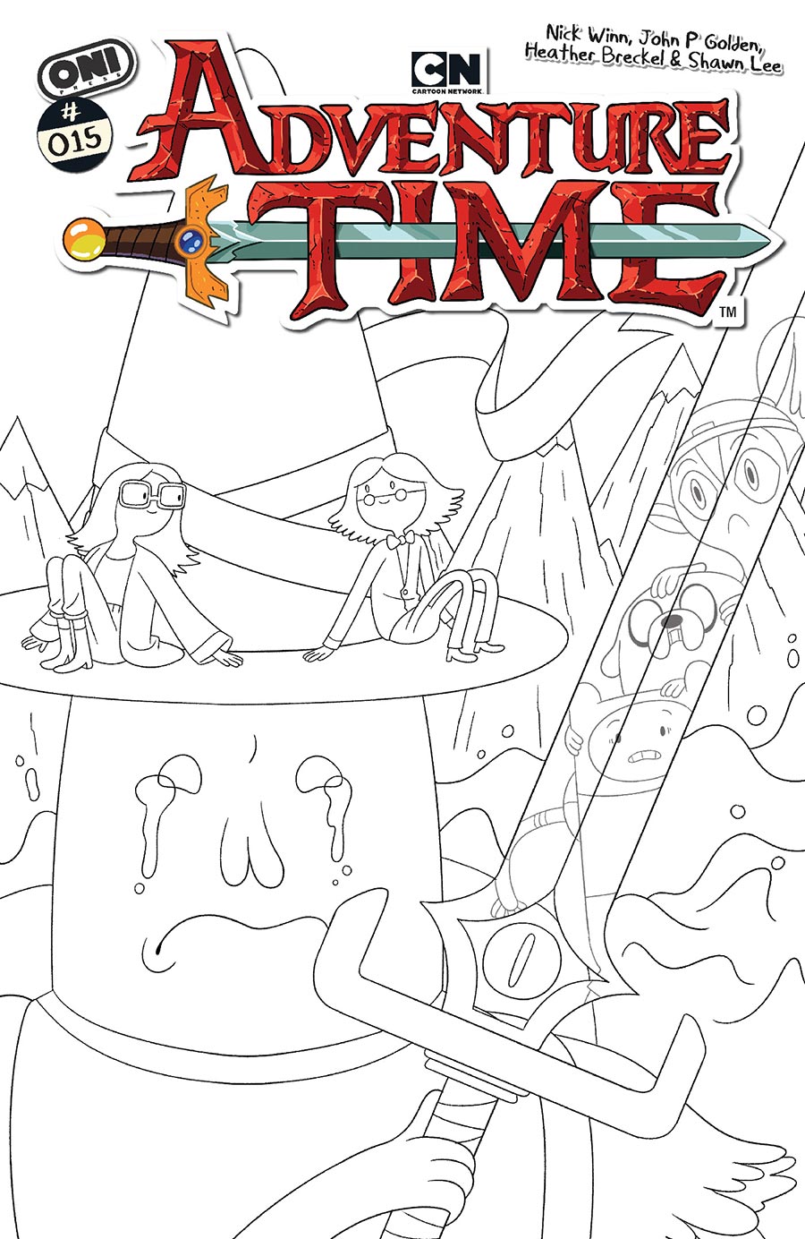 Adventure Time Vol 2 #15 Cover E Incentive Nick Winn Black & White Cover