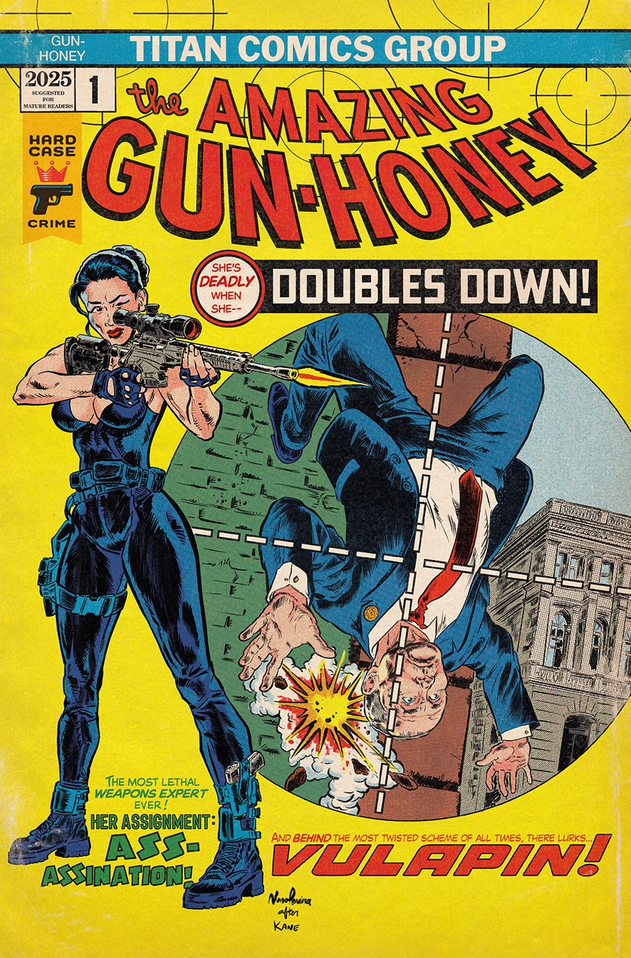 Hard Case Crime Gun Honey Doubles Down #2 Cover G Variant Nuno Pereira Homage Cover