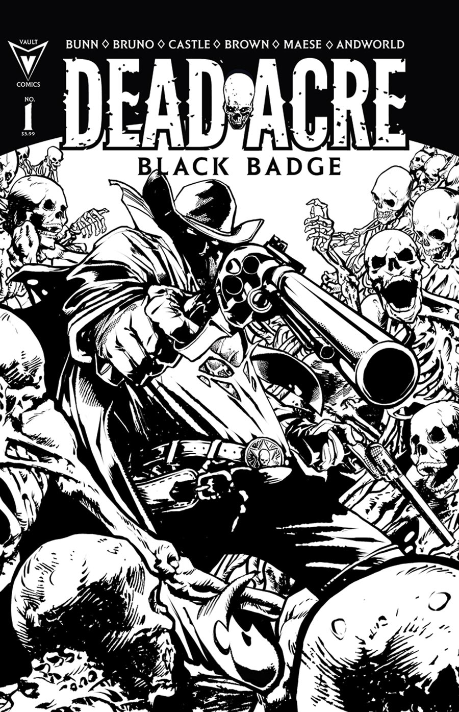 Dead Acre Black Badge #1 Cover E Incentive Nathan Gooden Black & White Variant Cover