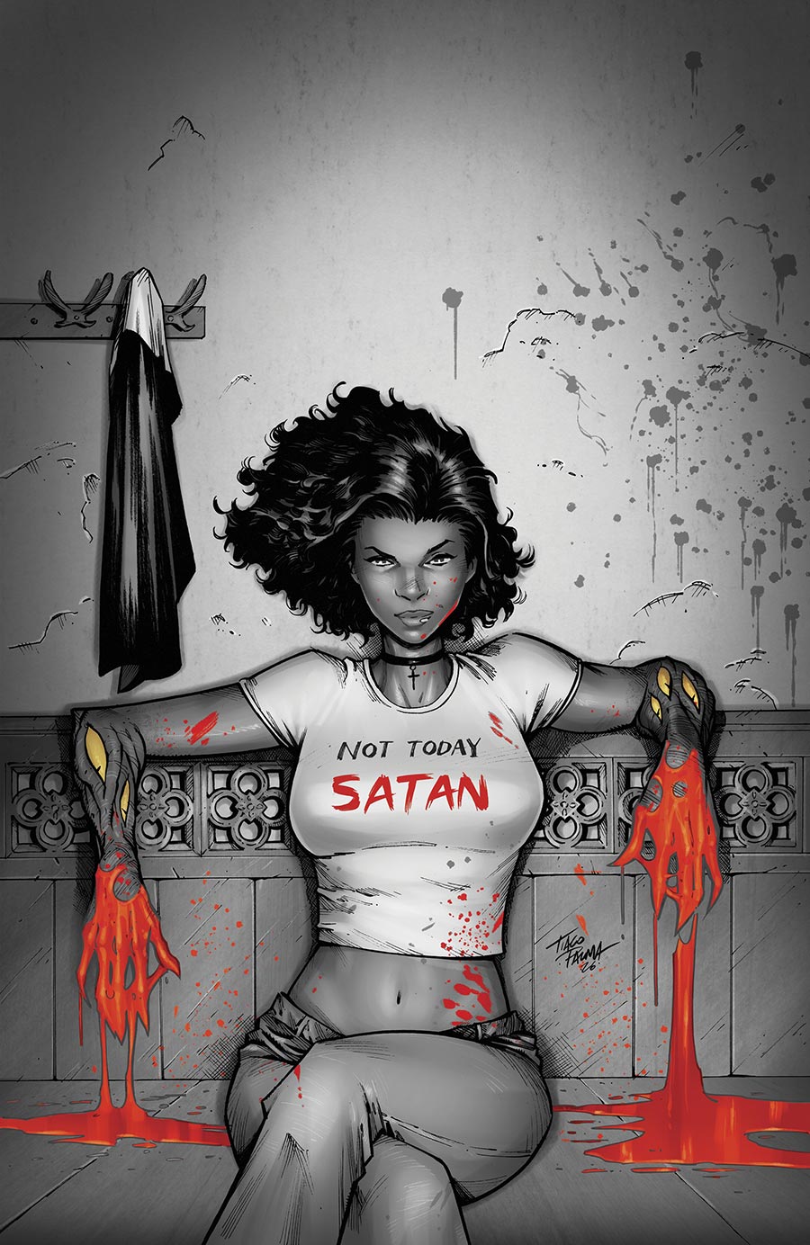 Excommunicated #3 Cover D Incentive Tiago Palma Black & White Virgin Variant Cover