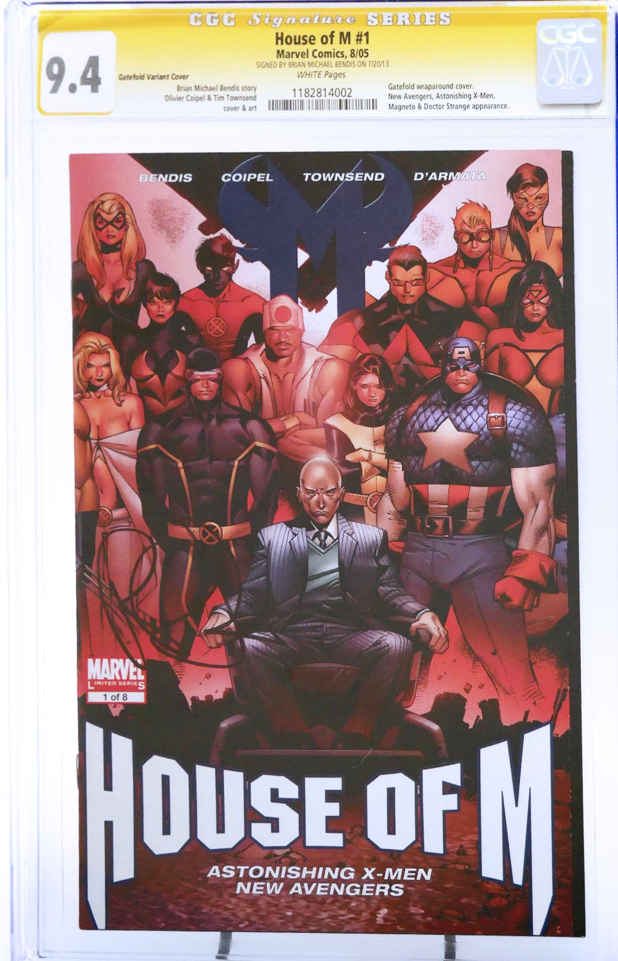 House Of M #1 Cover G Coipel Gatefold Variant Cover CGC Signature Series 9.4 Signed By Brian Michael Bendis