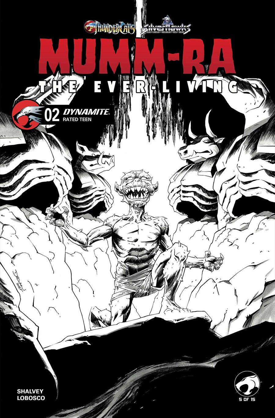 ThunderCats X SilverHawks Mumm-Ra The Ever-Living #2 Cover K Variant Declan Shalvey Line Art Cover (ThunderCats X SilverHawks Part 5)