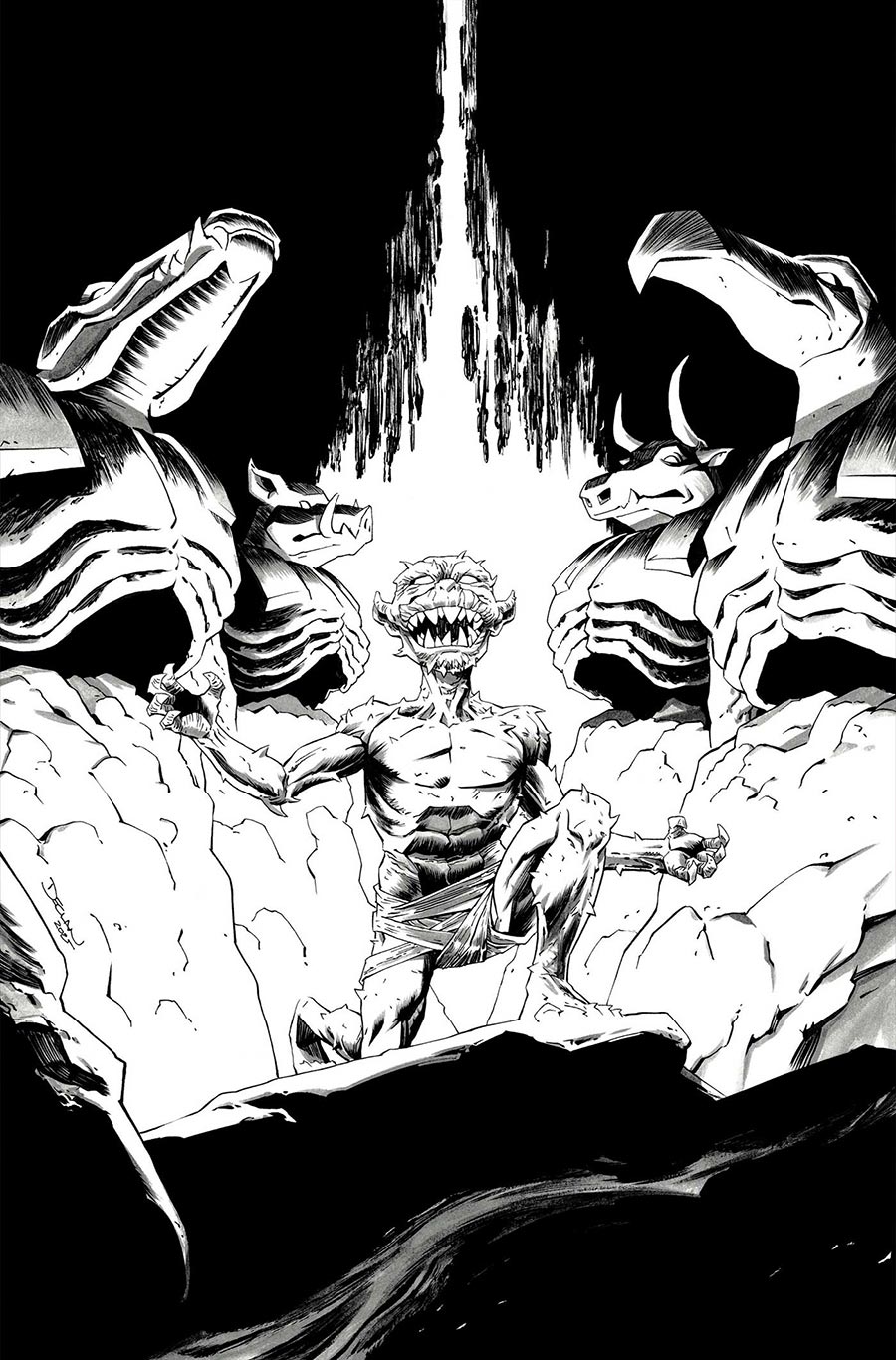 ThunderCats X SilverHawks Mumm-Ra The Ever-Living #2 Cover L Incentive Declan Shalvey Line Art Virgin Cover (ThunderCats X SilverHawks Part 5)