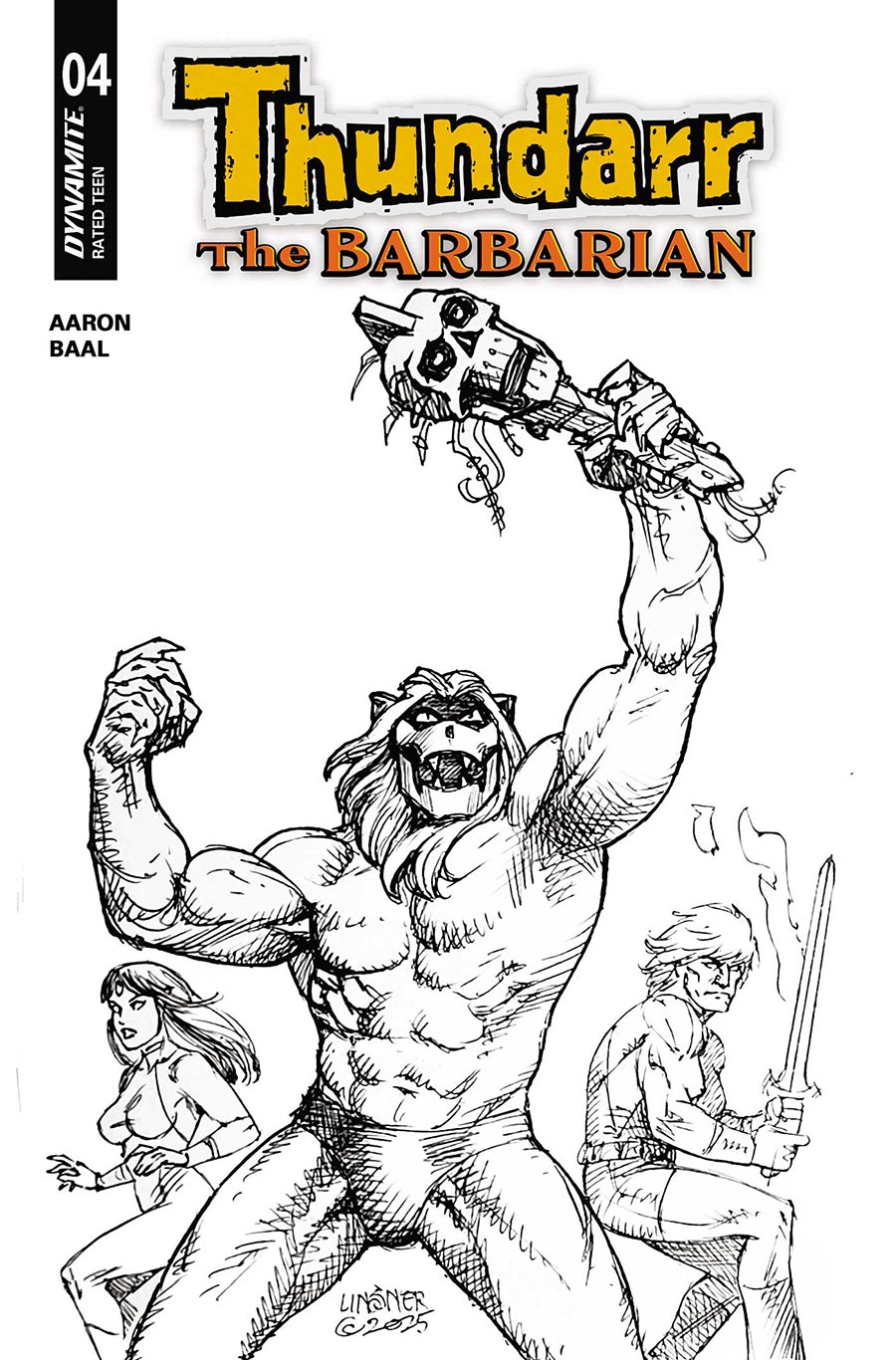 Thundarr The Barbarian #4 Cover L Variant Joseph Michael Linsner Line Art Cover