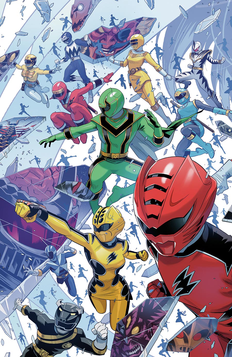 Power Rangers Unlimited #1 Cover C Variant Alessio Zonno Every Ranger Ever Connecting Card Stock Cover