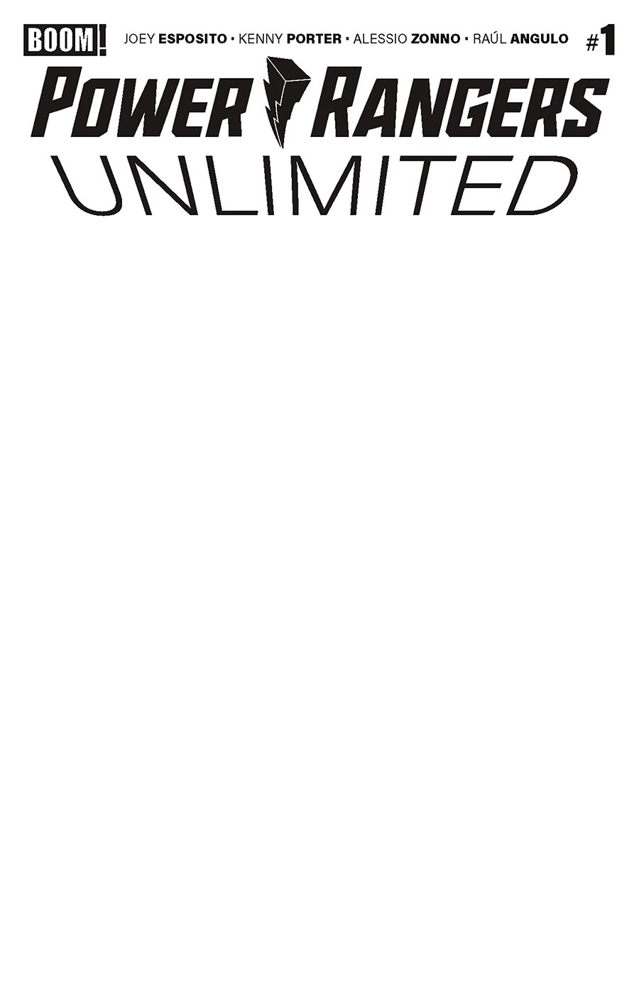 Power Rangers Unlimited #1 Cover D Variant Blank Cover