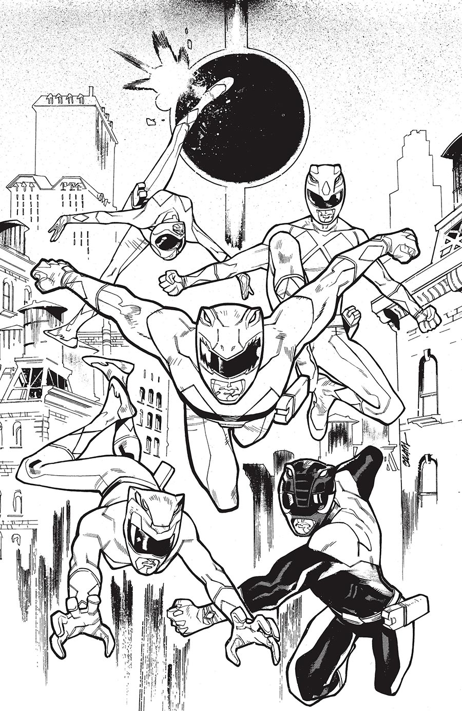 Mighty Morphin Power Rangers (BOOM Studios) Vol 2 #2 Cover H Incentive Enid Balam Black & White Virgin Cover