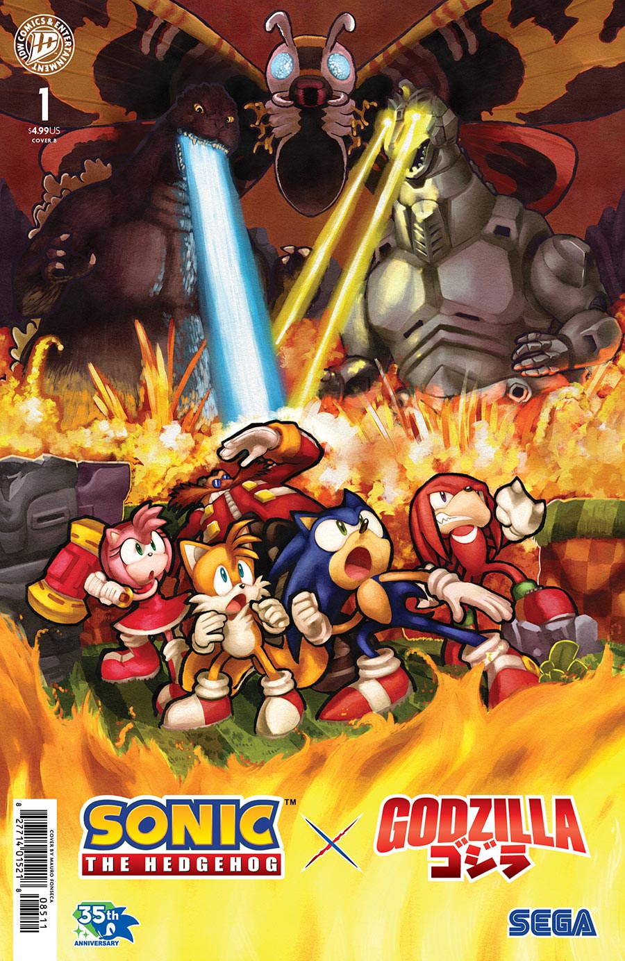 Sonic The Hedgehog X Godzilla #1 Cover B Variant Mauro Fonseca Cover