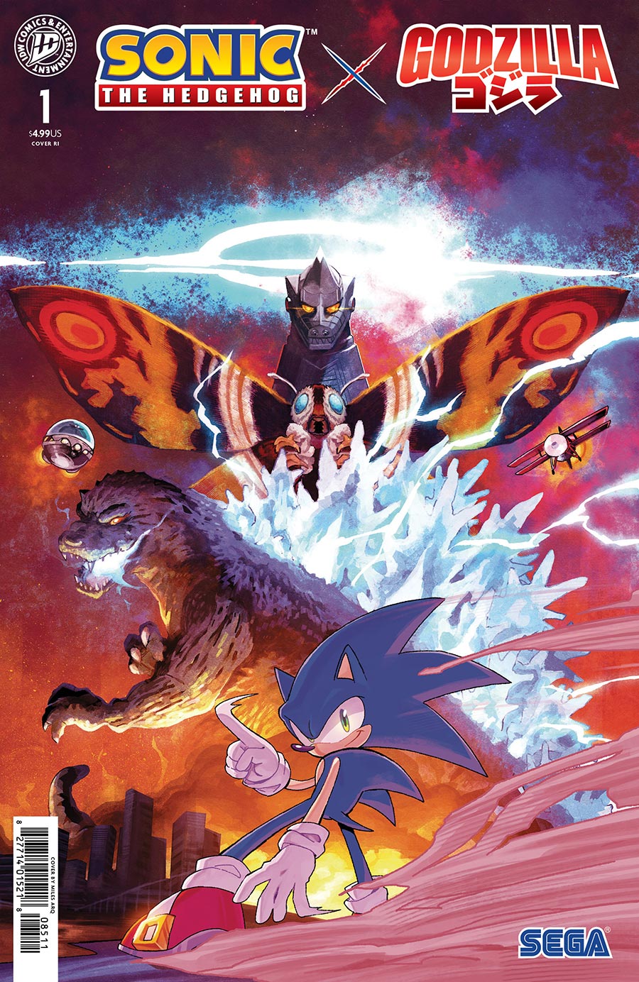 Sonic The Hedgehog X Godzilla #1 Cover G Incentive Miles Arq Variant Cover