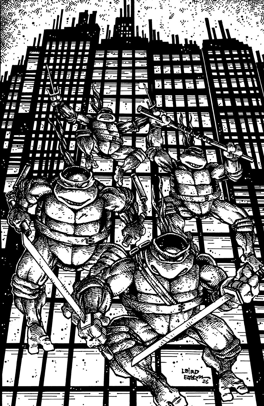 Teenage Mutant Ninja Turtles Vol 6 #20 300th Issue Special Cover H Incentive Kevin Eastman & Peter Laird Black & White Virgin Cover (#300)