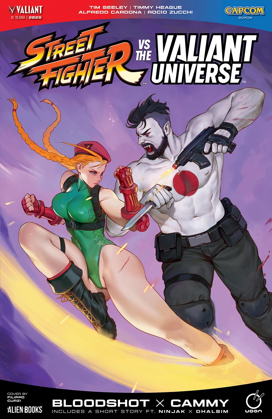 Street Fighter vs The Valiant Universe Special Bloodshot x Cammy #1 (One Shot) Cover A Regular Filippo Curzi Cover