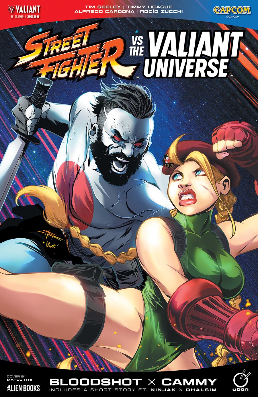 Street Fighter vs The Valiant Universe Special Bloodshot x Cammy #1 (One Shot) Cover C Variant Marco Itri Cover