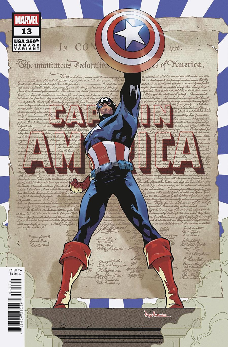 Captain America Vol 11 #13 Cover D Variant Roge Antonio 250th Homage Cover (Armageddon Tie-In)