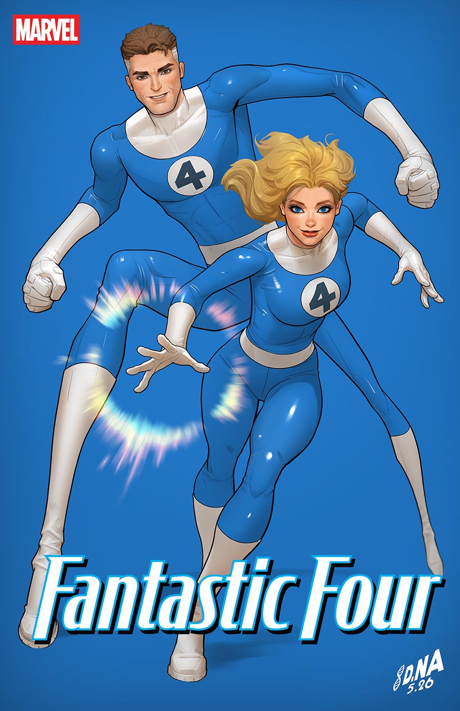 Fantastic Four Vol 8 #14 Cover B Variant David Nakayama Color Block Blue Cover (Disability Pride Month Tie-In)