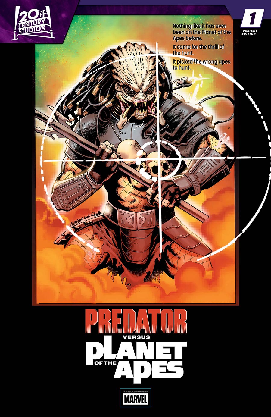 Predator Versus Planet Of The Apes #1 Cover B Variant Chris Campana Movie Poster Homage Cover