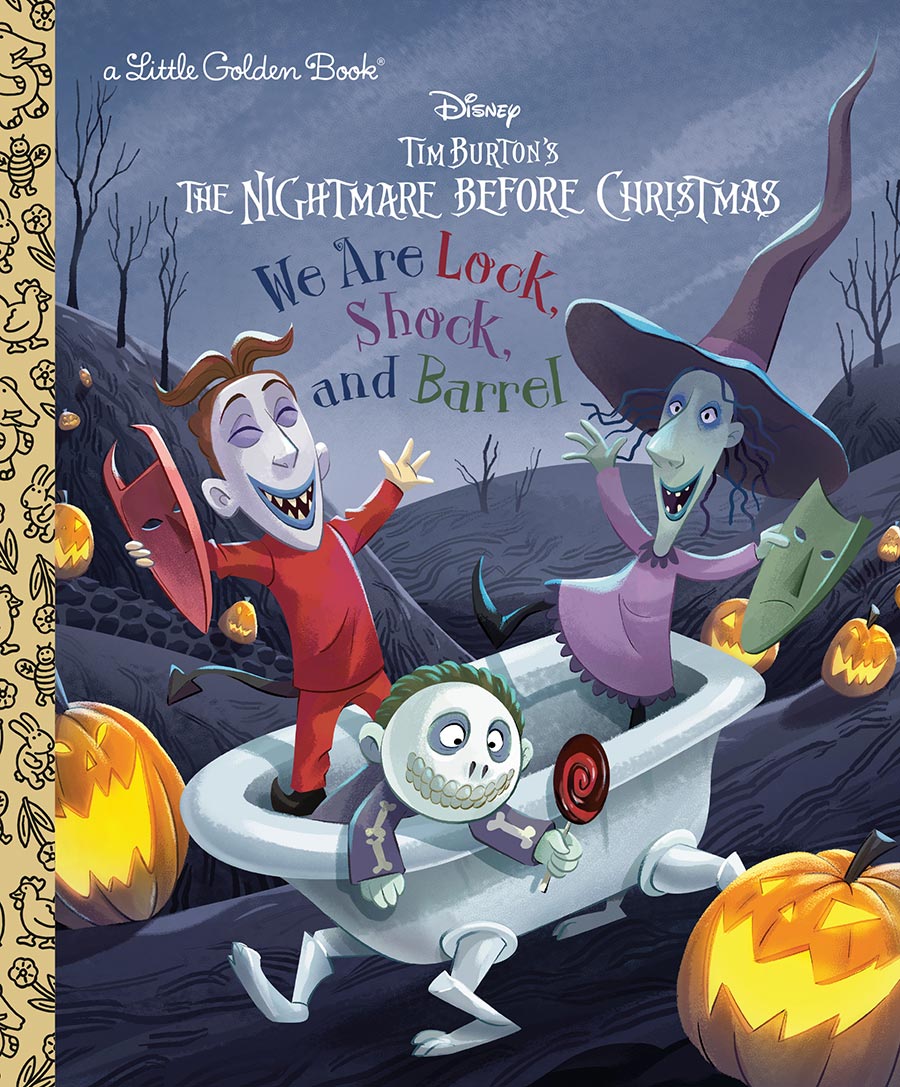 Disney Tim Burtons The Nightmare Before Christmas We Are Lock Shock And Barrel Little Golden Book HC