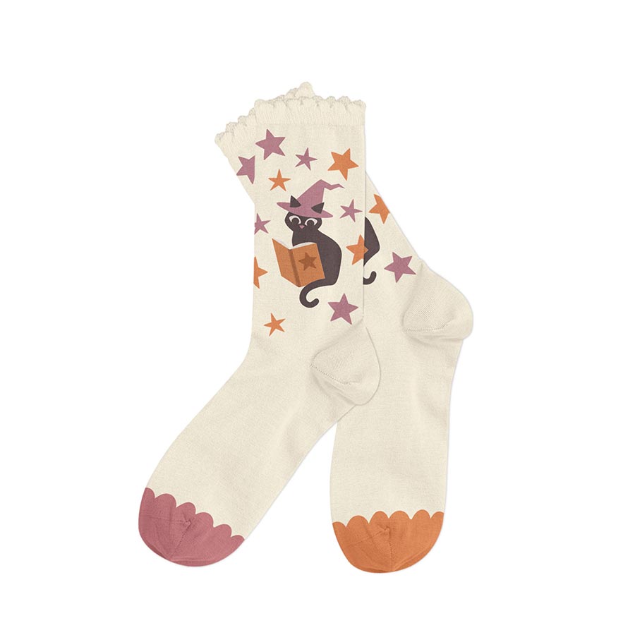 Witchy Cat Socks Large