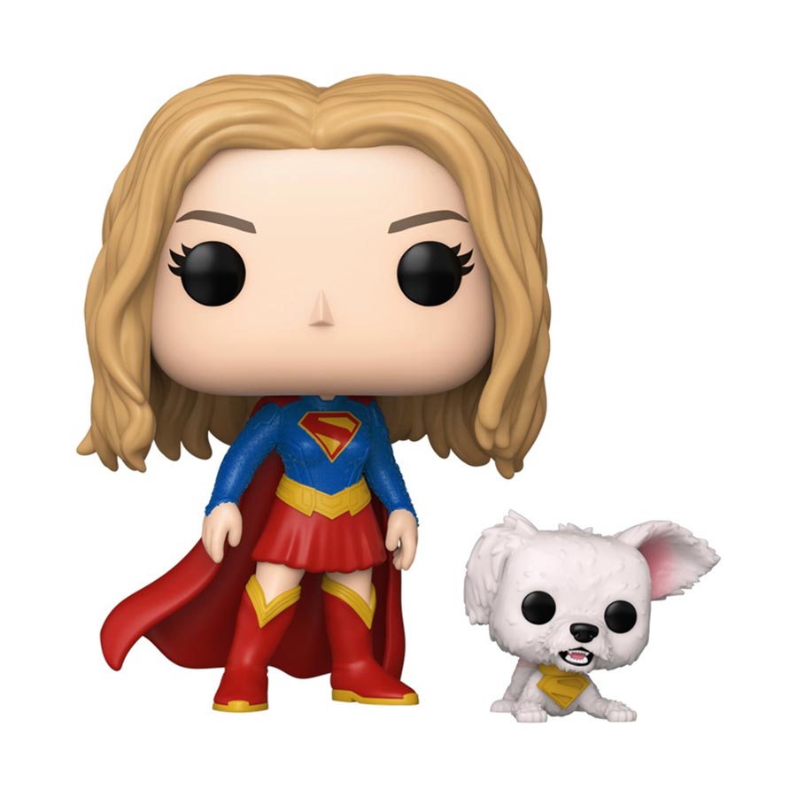 POP & Buddy Supergirl With Puppy Krypto Vinyl Figure