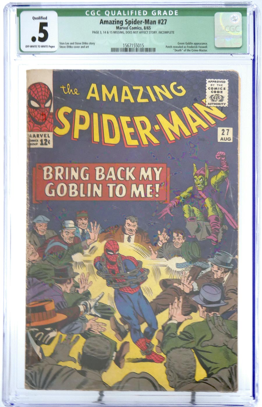 Amazing Spider-Man #27 Cover B CGC Qualified .5