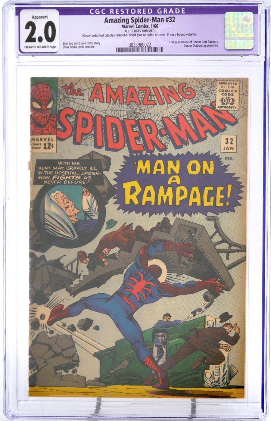 Amazing Spider-Man #32 Cover B CGC Restored 2.0