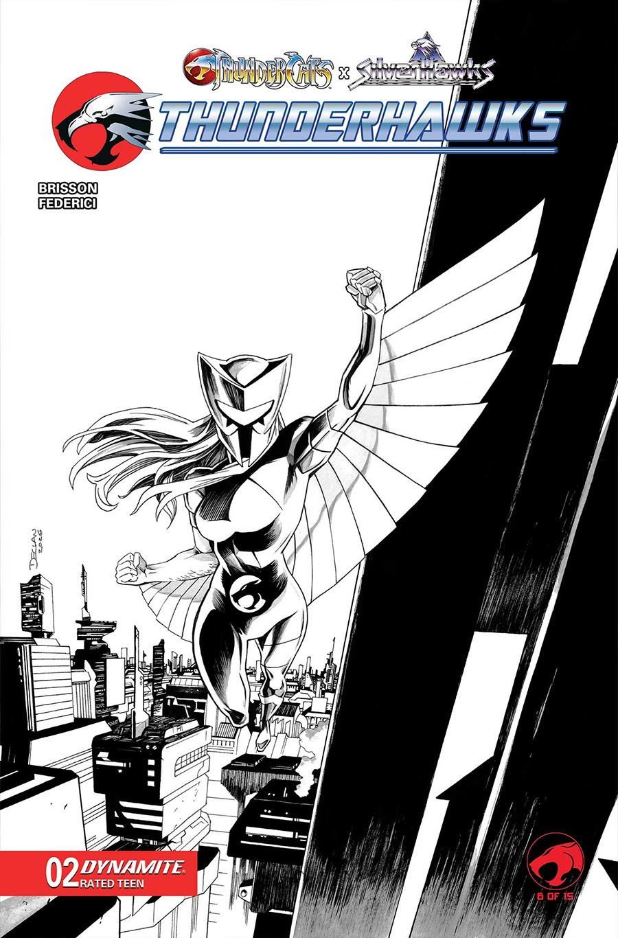 ThunderCats X SilverHawks ThunderHawks #2 Cover K Variant Declan Shalvey Line Art Cover (ThunderCats X SilverHawks Part 6)