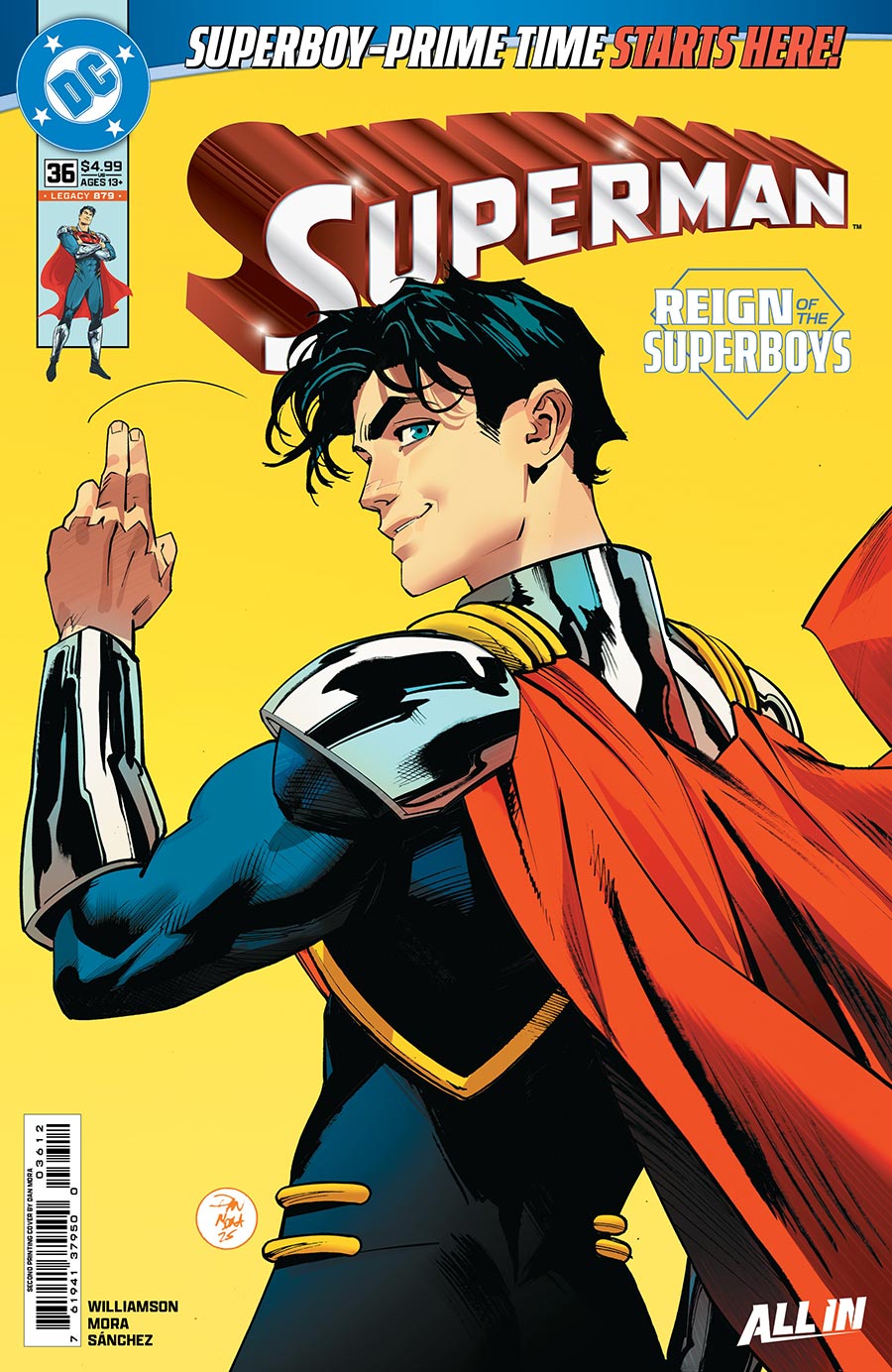 Superman Vol 7 #36 Cover I 2nd Ptg A Dan Mora Logo Color Variant Cover (DC All In)(The Reign Of The Superboys Tie-In)