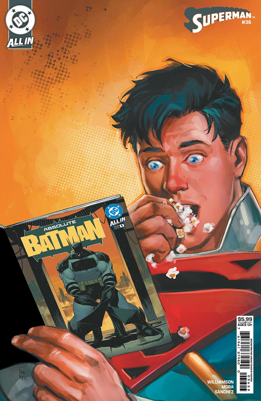 Superman Vol 7 #36 Cover K 2nd Ptg C Rod Reis Absolute Batman Card Stock Variant Cover (DC All In)(The Reign Of The Superboys Tie-In)