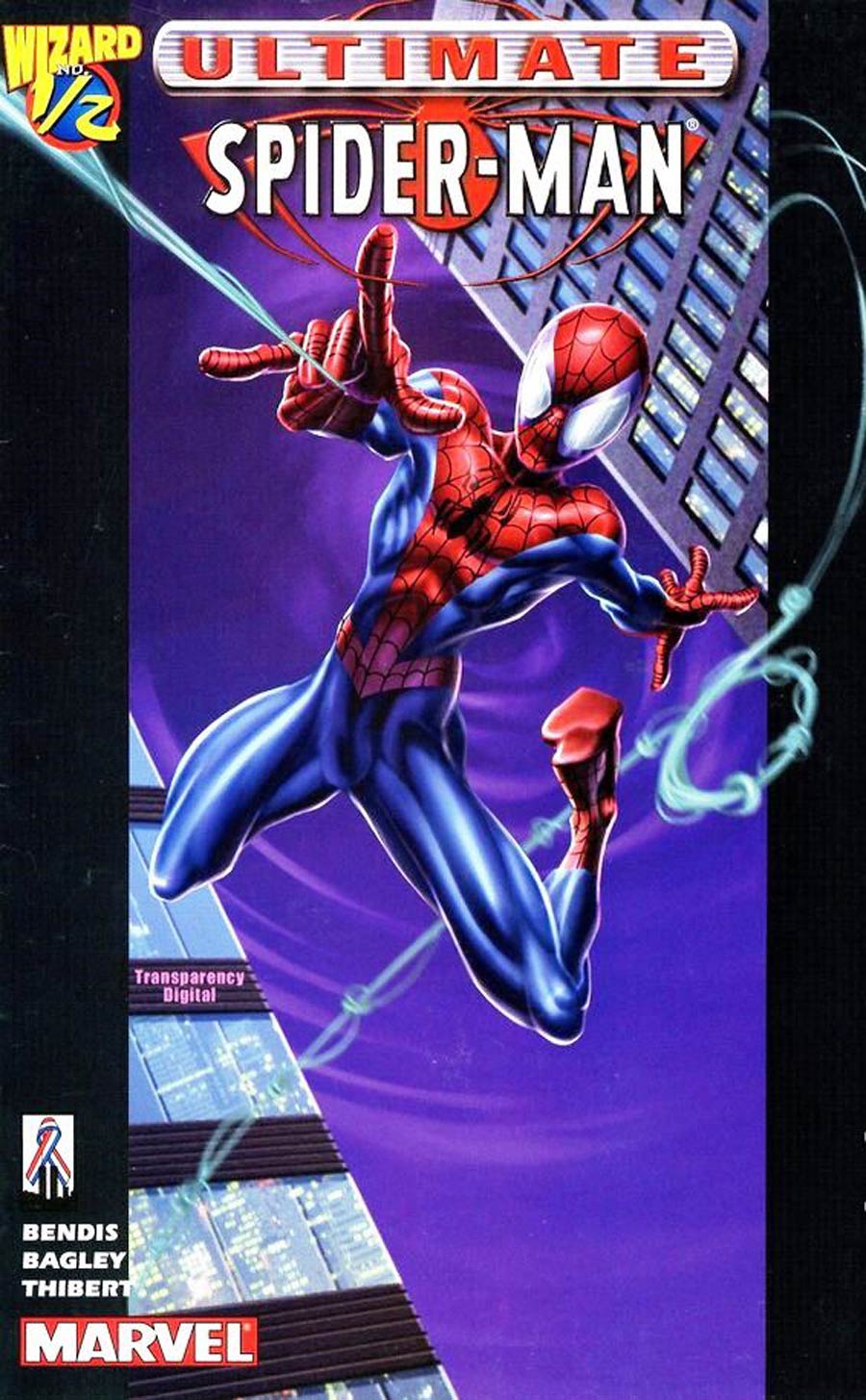 Ultimate Spider-Man Wizard #1/2 Cover D Signed By Brian Michael Bendis Mark Bagley Art Thibert No COA