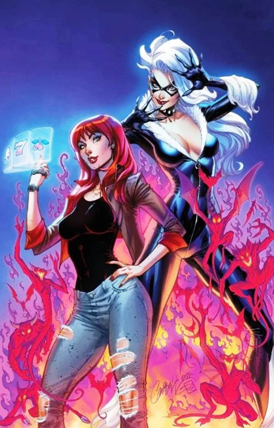 Mary Jane And Black Cat #1 Cover L J. Scott Campbell Virgin Variant Cover