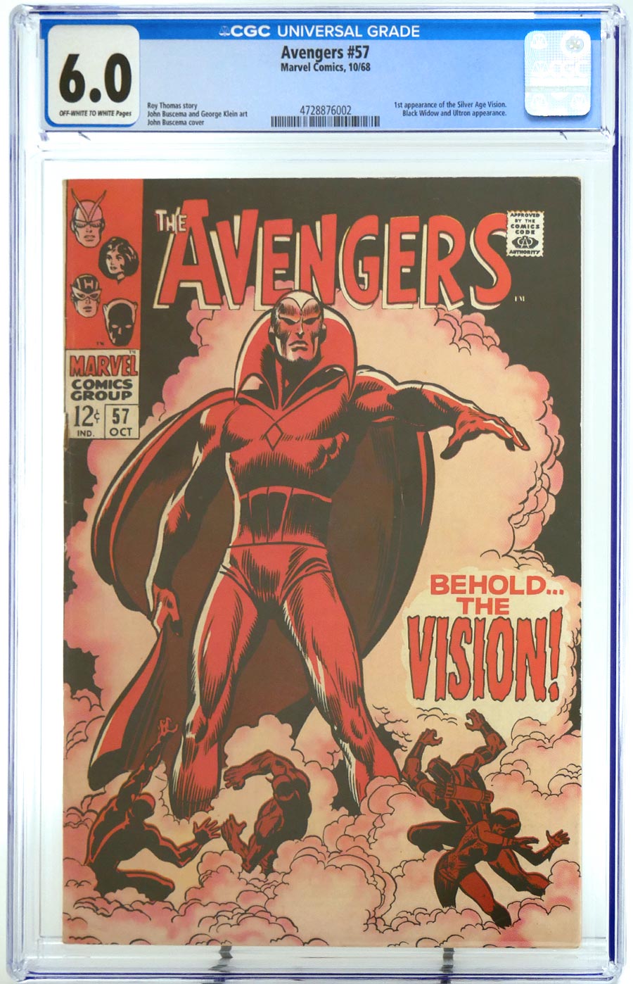 Avengers #57 Cover G CGC 6.0 1st Ptg