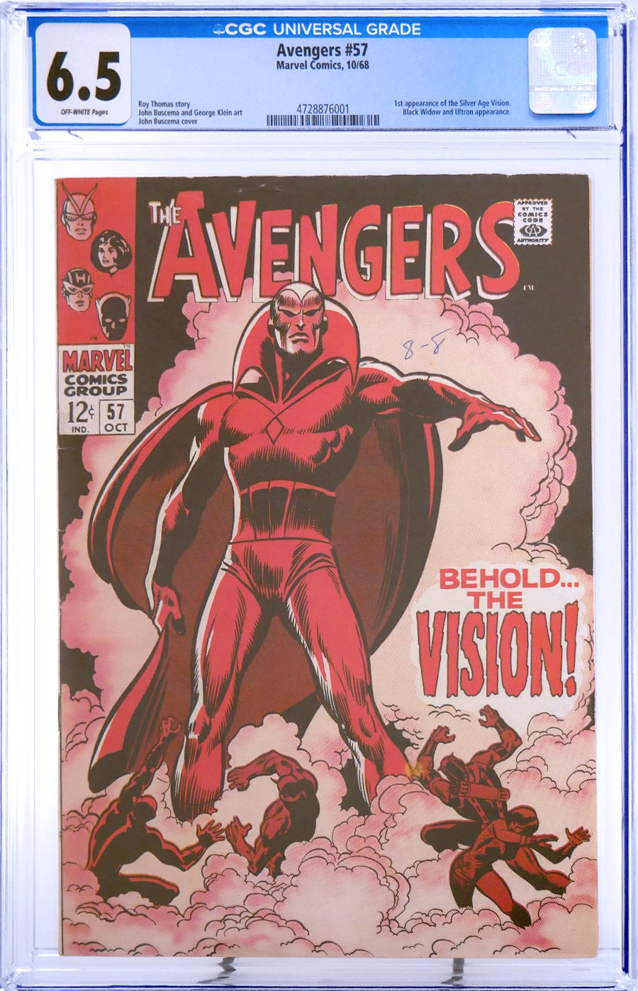 Avengers #57 Cover H CGC 6.5 1st Ptg