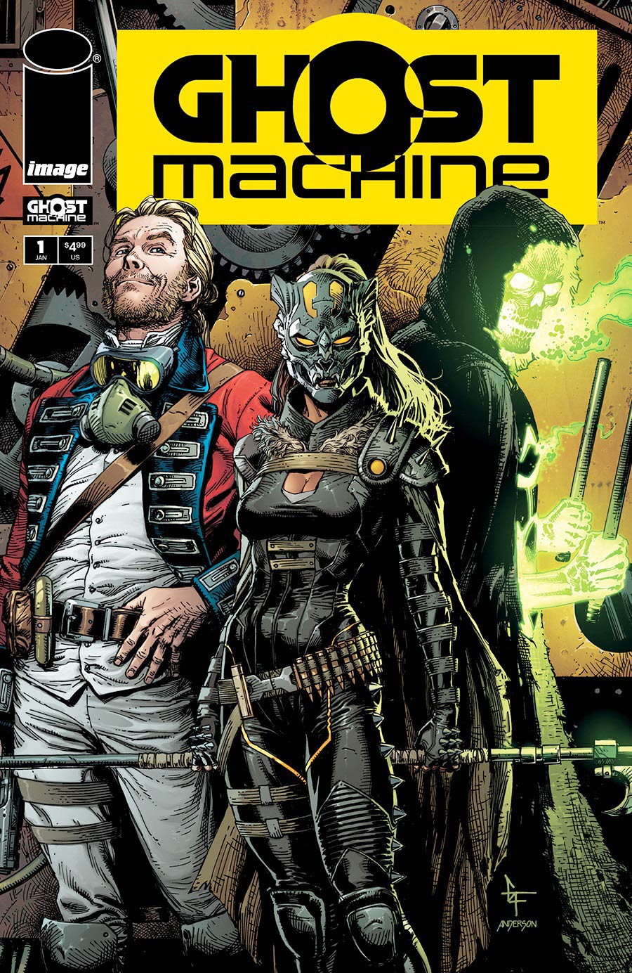 Ghost Machine #1 (One Shot) Cover P Regular Gary Frank Group Cover Signed By Brad Meltzer With COA