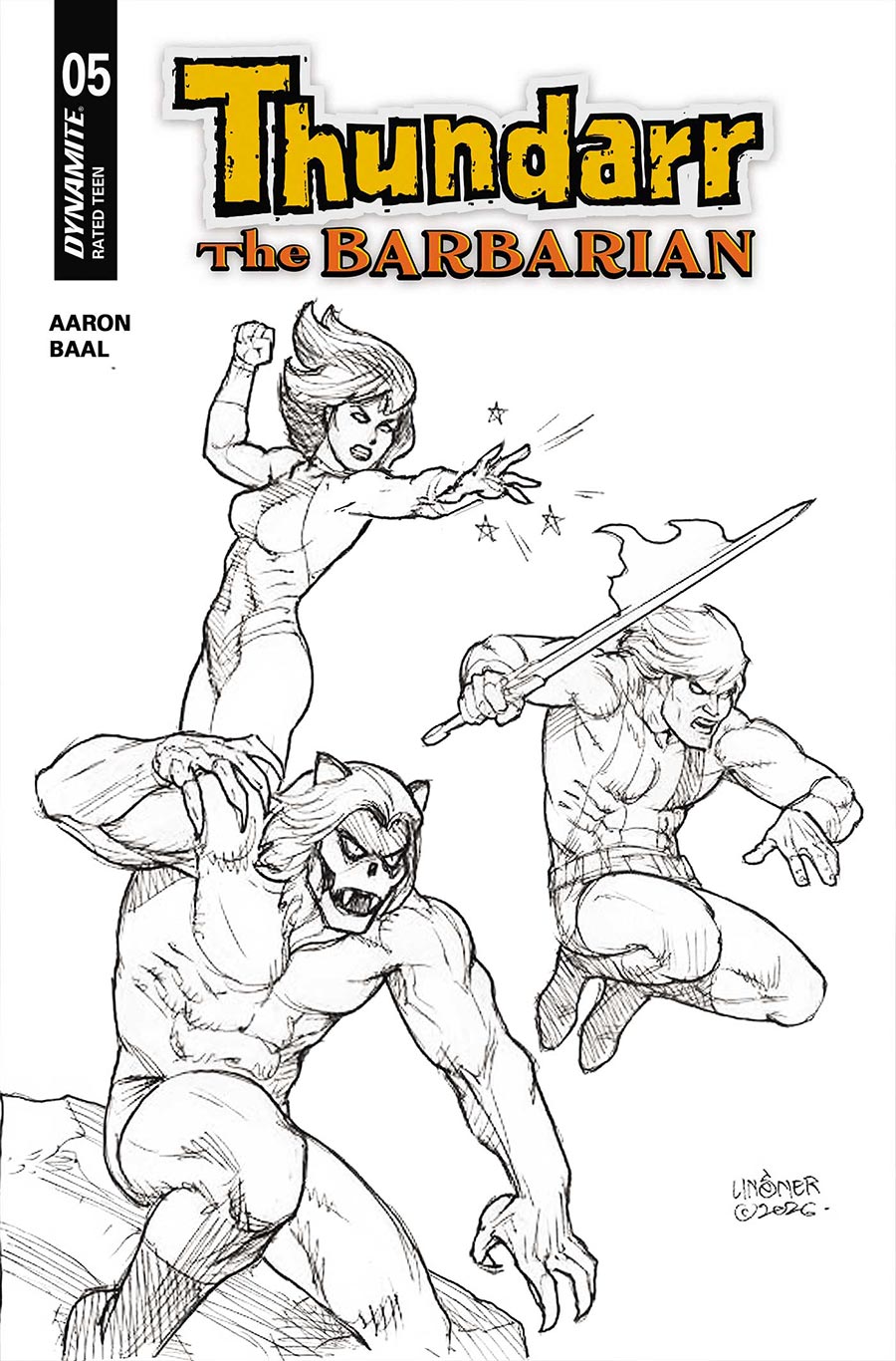 Thundarr The Barbarian #5 Cover K Variant Joseph Michael Linsner Line Art Cover
