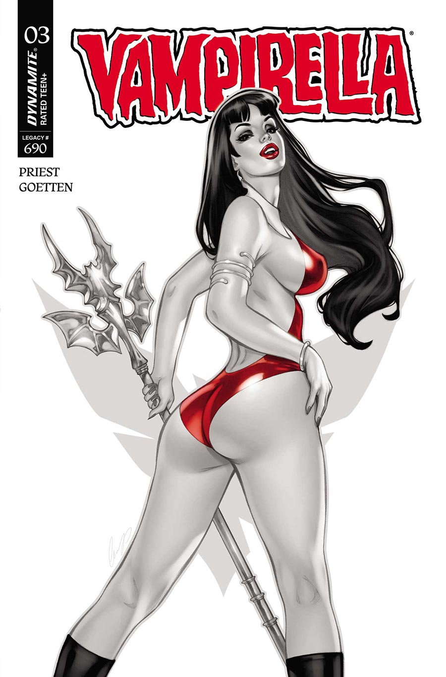 Vampirella Vol 10 #3 Cover Q Incentive Elias Chatzoudis Black & White Cover (#690)