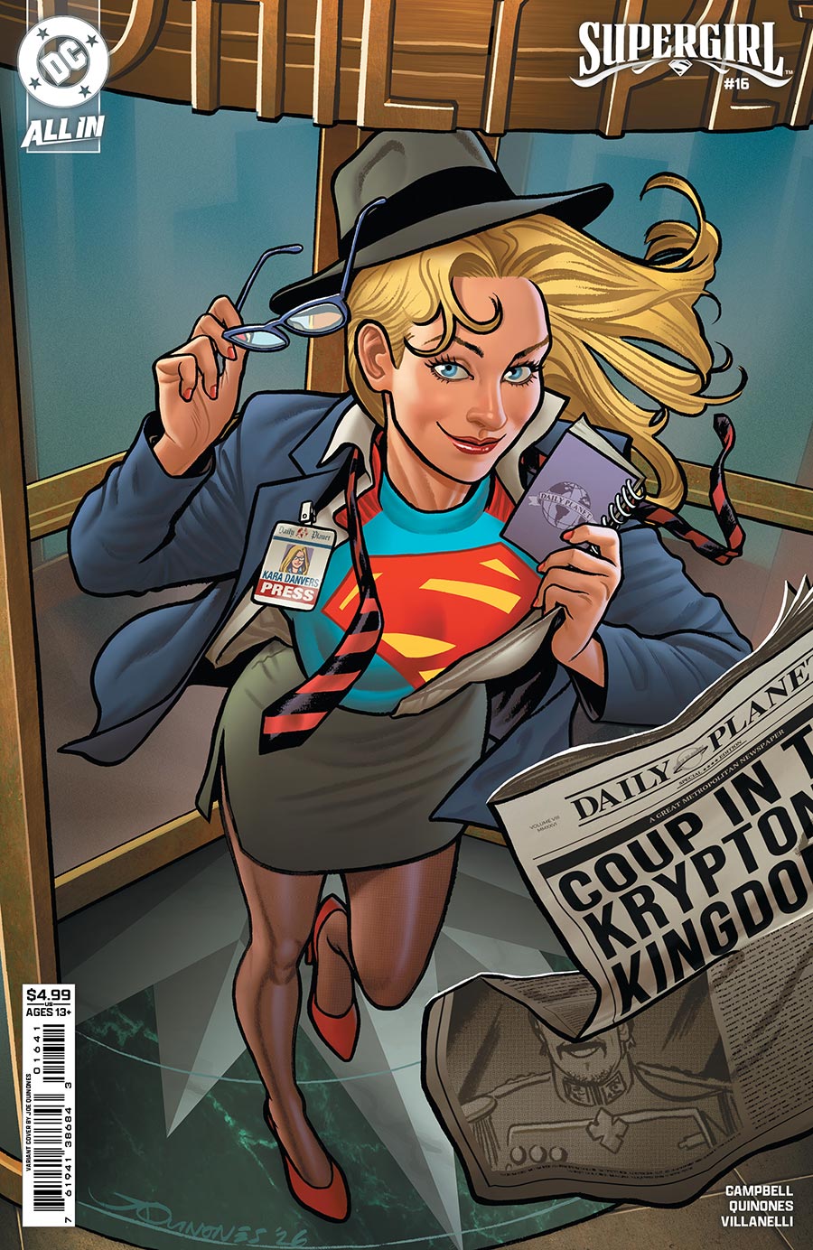 Supergirl Vol 8 #16 Cover D Variant Joe Quinones Card Stock Cover (DC All In)(Kingdom Of Zod Part 1)
